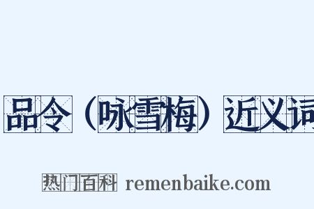 品令（咏雪梅）近义词是什么意思的图片